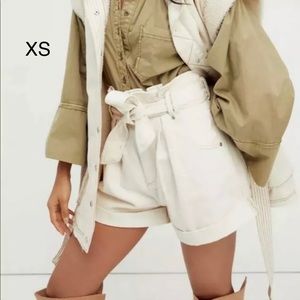 NWT Free People Nova Paperbag High Waist Denim Shorts Sz XS